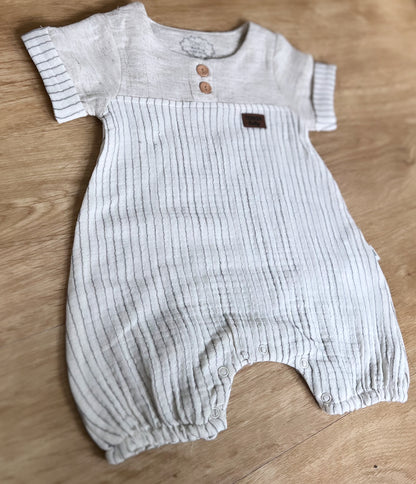 Baby Romper Musselin Kurzarm - Beige