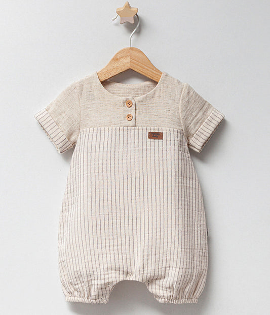 Babyromper Beige
Babystrampler Jungen

Baby Romper Musselin Kurzarm - Beige