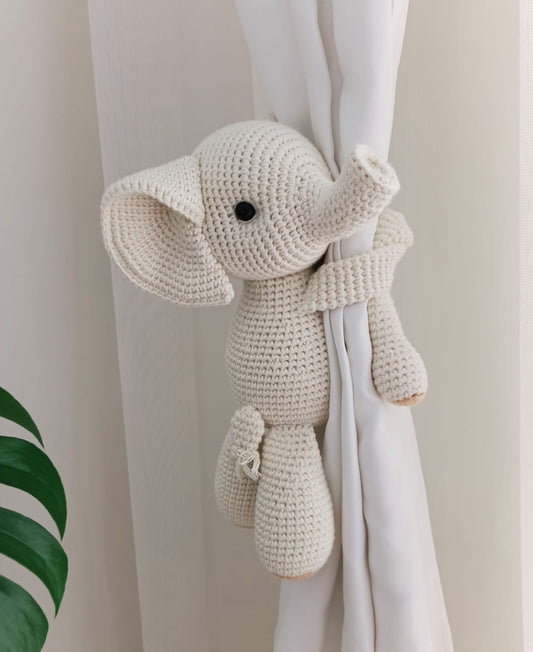 Elefant Vorhanghalter Creme Handmade Accessoires 