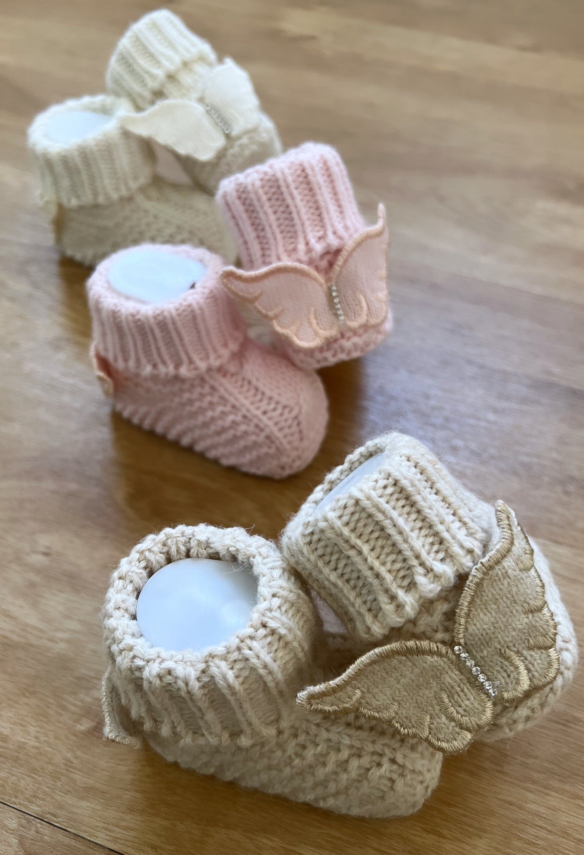 Babystrickschuhe Engel 
Wunderschöne Strickschuhe mit süße Engel